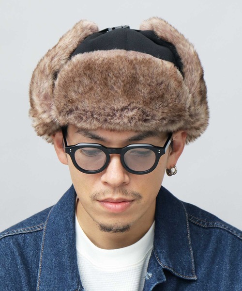 Mr.COVER キャップ 帽子 高密度 フェイクファー × マイクロフリース