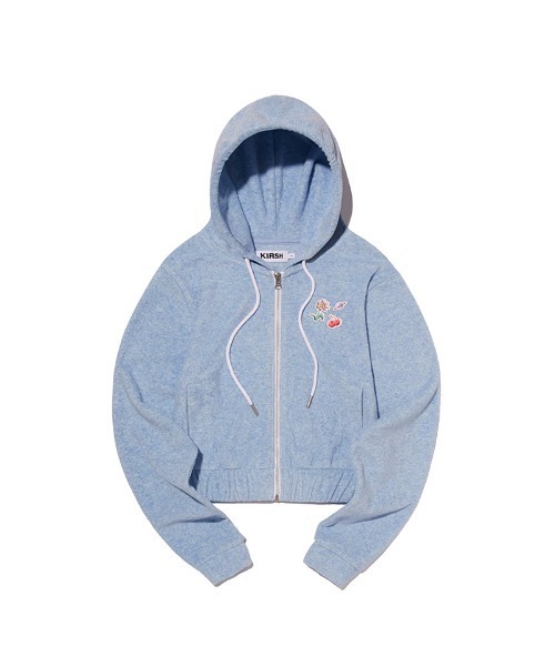 KIRSH チェリー クロップ テリー フード ジップアップ スカイ パーカー KIRSH CHERRY CROP TERRY HOOD ZIP UP/キルシー
