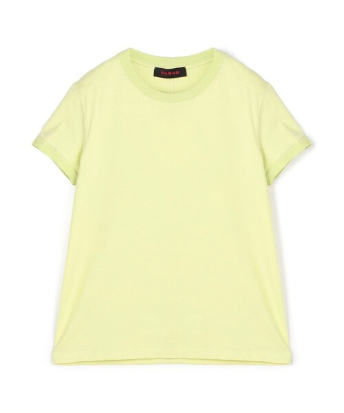 CABaN コットン 半袖シャツ イエロー CABaN（キャバン） tシャツ 半袖 コットン リブコンビクルーネックプル