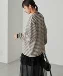tシャツ 「forksy.」ボーダーベロアロン...の詳細画像3