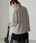 tシャツ 「forksy.」ボーダーベロアロン...の詳細画像5