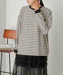 tシャツ 「forksy.」ボーダーベロアロン...の詳細画像1