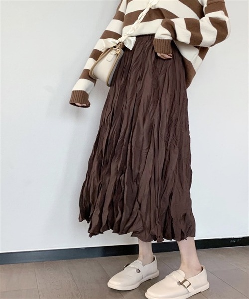 FREE STYLISTS スカート 皺加工フレアロングスカート : ZOZOTOWN Yahoo