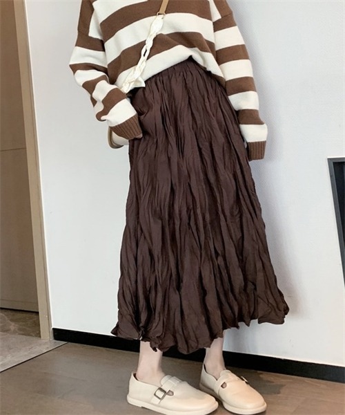 FREE STYLISTS スカート 皺加工フレアロングスカート : ZOZOTOWN Yahoo