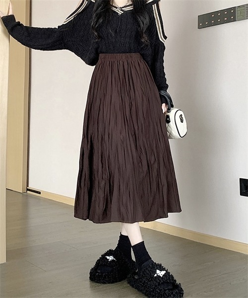 FREE STYLISTS スカート 皺加工フレアロングスカート : ZOZOTOWN Yahoo