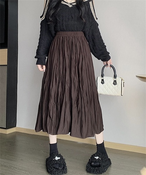 FREE STYLISTS スカート 皺加工フレアロングスカート : ZOZOTOWN Yahoo