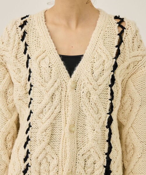 RUMCHE カーディガン 「RUMCHE/(ラム・シェ)」Deformtion Cable Knit