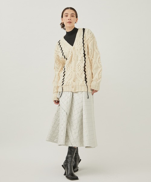 カーディガン 「RUMCHE/(ラム・シェ)」Deformtion Cable Knit Cardigan/ディフォメーションケーブルニットカーディガ RUMCHE カーディガン 「RUMCHE/(ラム・シェ)」Deformtion Cable