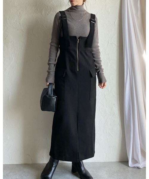She's Closet ジャンパースカート ハイウエストフロントジップ