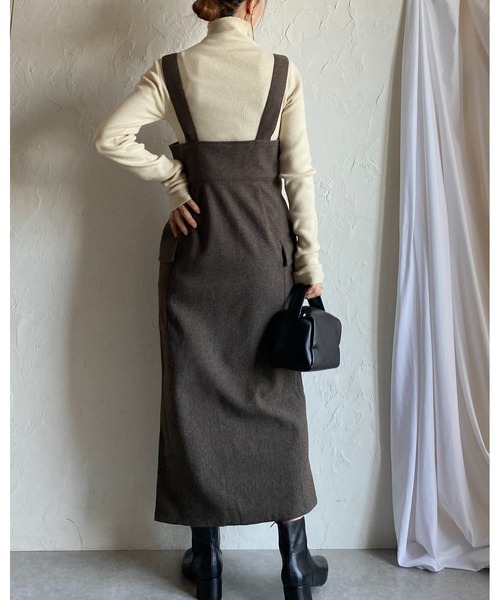 She's Closet ジャンパースカート ハイウエストフロントジップロング