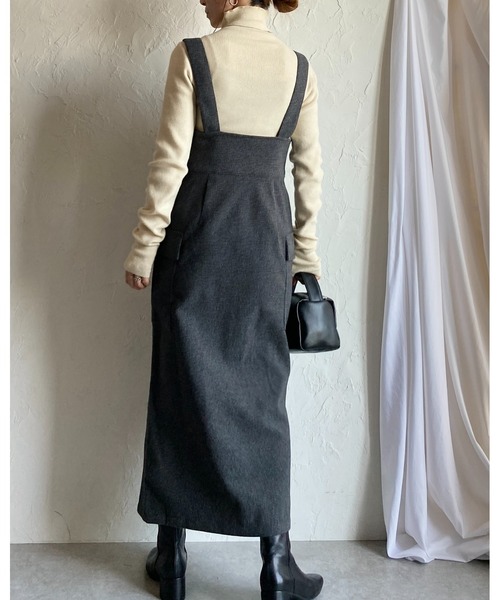 She's Closet ジャンパースカート ハイウエストフロントジップ