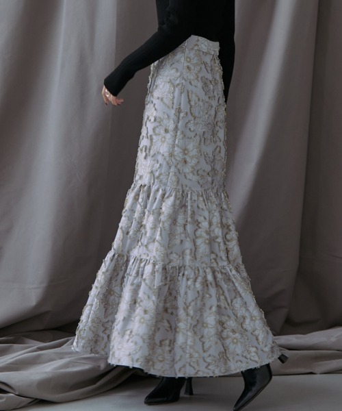 anuans（アニュアンス） スカート オリジナルジャガードティアード