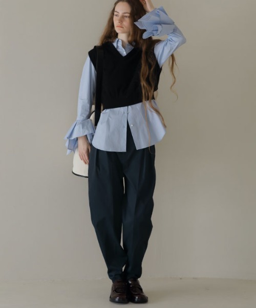 ETRE TOKYO パンツ ヘムファスナーテーパードパンツ レディース 