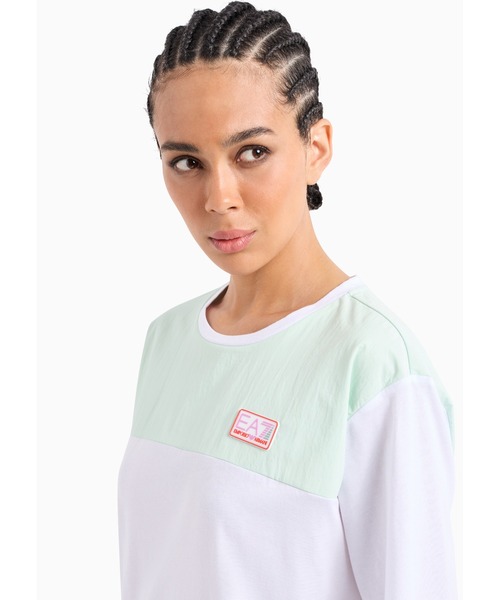 tシャツ 「エンポリオ アルマーニ EA7」Contemporary Sport クルーネックTシャツ コットンジャージー レディース EA7 tシャツ 「エンポリオ アルマーニ EA7」Contemporary Sport