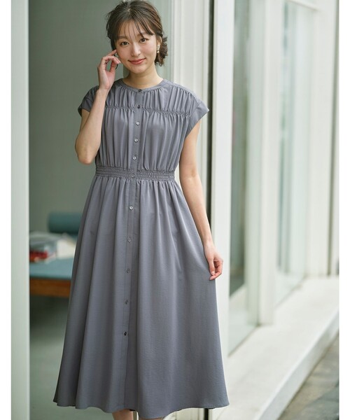 any SiS ワンピース シャツワンピース 「撥水」シャーリングシャツ 