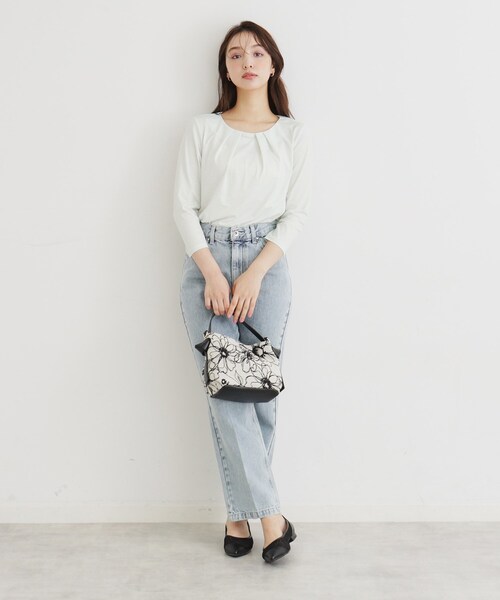 index tシャツ フロントタックビジュートップス「洗濯機洗い可
