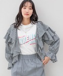 ブラウス シャツ コットンボイルフリルボレロL...の詳細画像4
