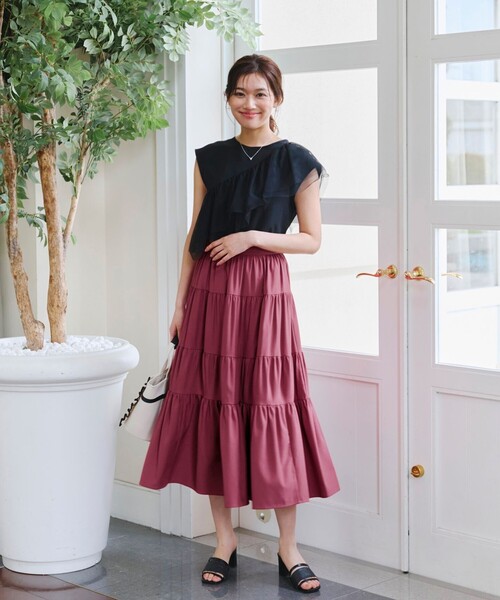 Tiaclasse スカート ティアードフレアスカート : ZOZOTOWN Yahoo!店