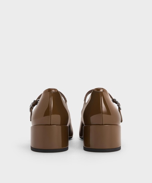 CHARLES ＆ KEITH パンプス ダブルストラップブロックヒール