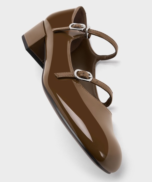CHARLES ＆ KEITH パンプス ダブルストラップブロックヒール