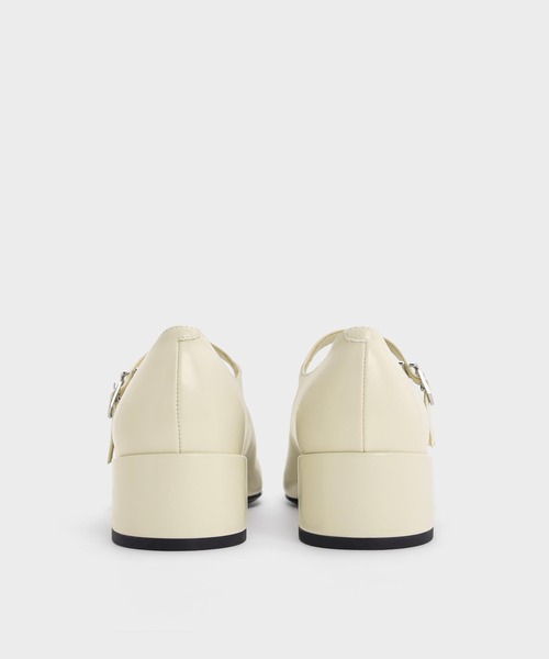 ダブルストラップ ブロックヒールメリージェーン CHARLES & KEITH ダブルストラップ ブロックヒールメリー