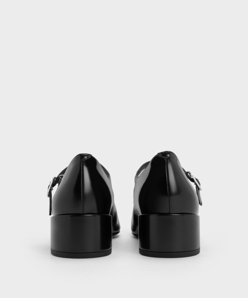 CHARLES & KEITH ダブルストラップ ブロックヒールメリー