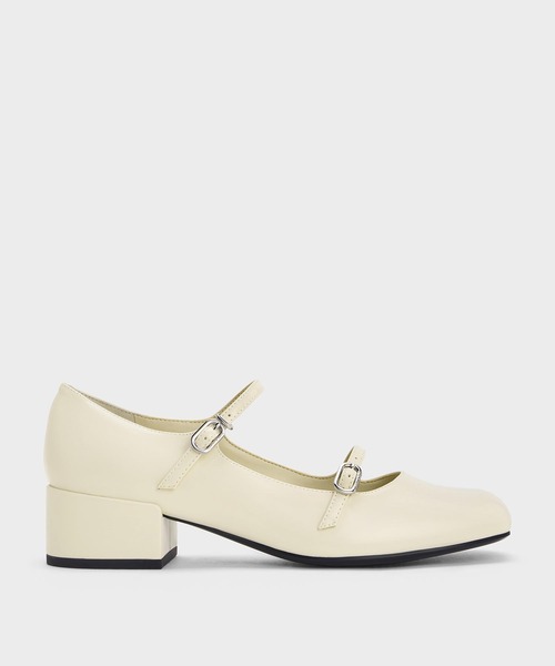 CHARLES ＆ KEITH パンプス ダブルストラップブロックヒール