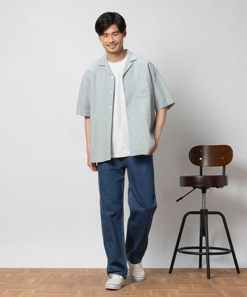 BACK NUMBER シャツ 「BACK NUMBER」バスケット半袖開襟シャツ メンズ