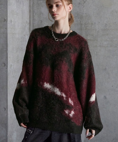 セーター ニット 「SERACE」Loose silhouette abstract shaggy knit / ルーズシルエットアブストラクトシャギ | SERACE | 06
