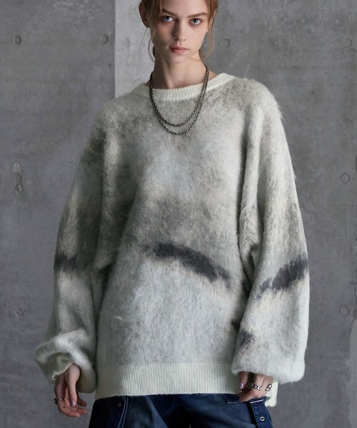 セーター ニット 「SERACE」Loose silhouette abstract shaggy knit / ルーズシルエットアブストラクトシャギ | SERACE | 01