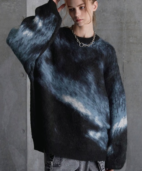 セーター ニット 「SERACE」Loose silhouette abstract shaggy knit / ルーズシルエットアブストラクトシャギ | SERACE