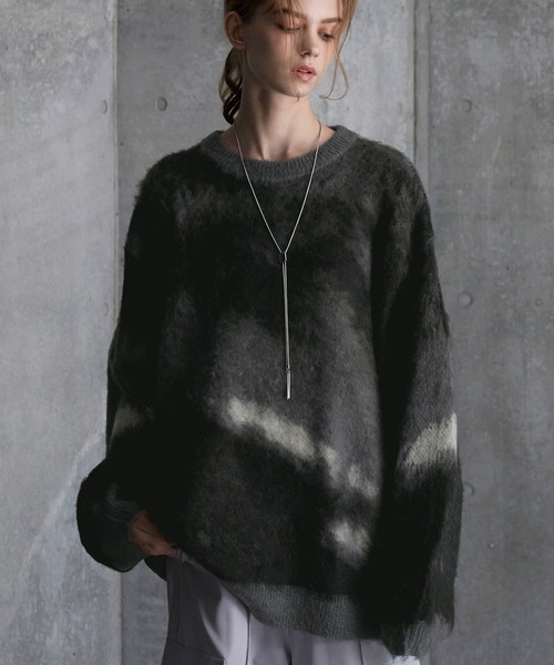 セーター ニット 「SERACE」Loose silhouette abstract shaggy knit / ルーズシルエットアブストラクトシャギ | SERACE | 02