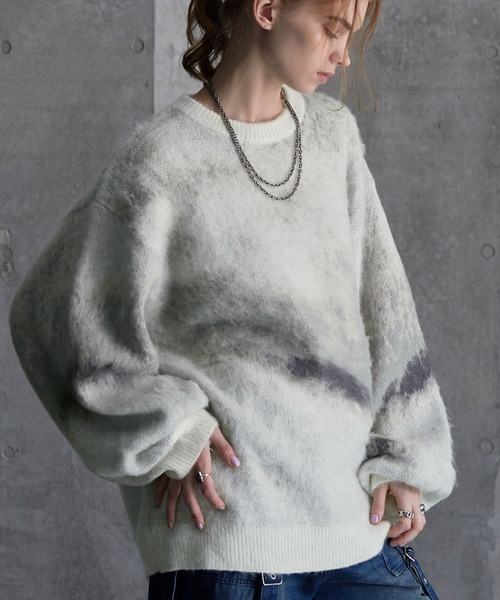 セーター ニット 「SERACE」Loose silhouette abstract shaggy knit / ルーズシルエットアブストラクトシャギ | SERACE | 09