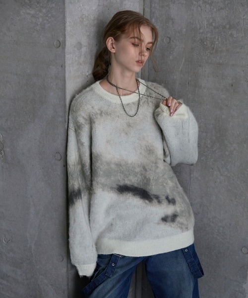 セーター ニット 「SERACE」Loose silhouette abstract shaggy knit / ルーズシルエットアブストラクトシャギ | SERACE | 14