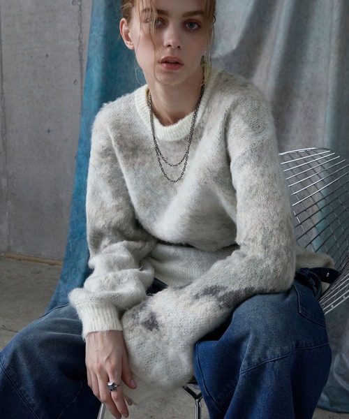 セーター ニット 「SERACE」Loose silhouette abstract shaggy knit / ルーズシルエットアブストラクトシャギ | SERACE | 16