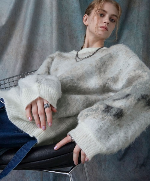 セーター ニット 「SERACE」Loose silhouette abstract shaggy knit / ルーズシルエットアブストラクトシャギ | SERACE | 17