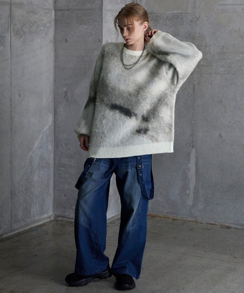 セーター ニット 「SERACE」Loose silhouette abstract shaggy knit / ルーズシルエットアブストラクトシャギ | SERACE | 18