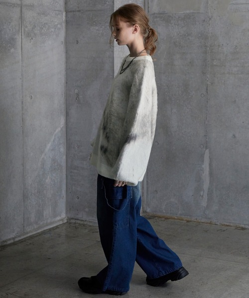 セーター ニット 「SERACE」Loose silhouette abstract shaggy knit / ルーズシルエットアブストラクトシャギ | SERACE | 19
