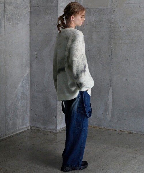 セーター ニット 「SERACE」Loose silhouette abstract shaggy knit / ルーズシルエットアブストラクトシャギ | SERACE | 21
