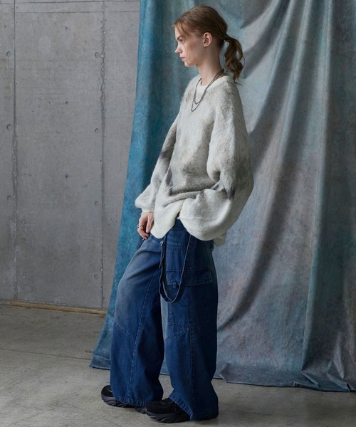 セーター ニット 「SERACE」Loose silhouette abstract shaggy knit / ルーズシルエットアブストラクトシャギ | SERACE | 23