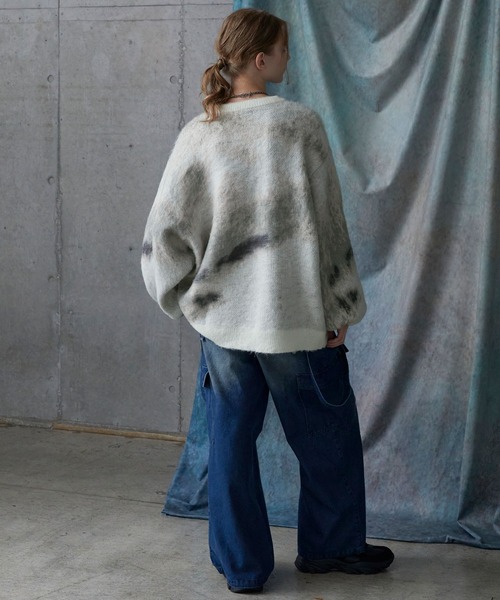 セーター ニット 「SERACE」Loose silhouette abstract shaggy knit / ルーズシルエットアブストラクトシャギ | SERACE | 24