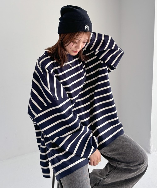 わ サイズ:M Heather tシャツ WEB限定 スーパーBIGシルエットロンT 143365