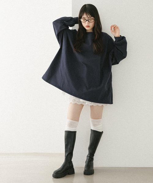 わ サイズ:M Heather tシャツ WEB限定 スーパーBIGシルエットロンT 143365