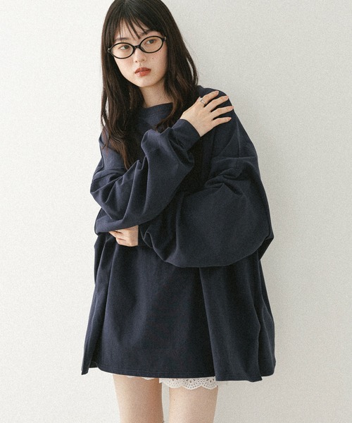 わ サイズ:M Heather tシャツ WEB限定 スーパーBIGシルエットロンT 143365