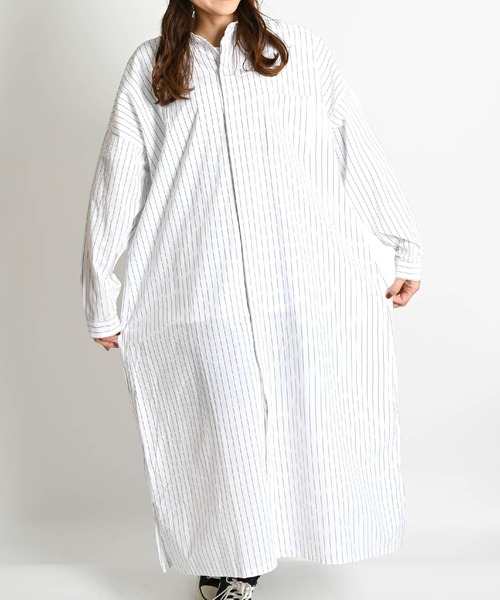 marai（マーライ） シャツワンピース ストライプ柄 ロングシャツ