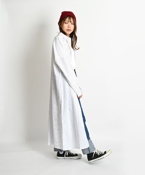 marai（マーライ） シャツワンピース ストライプ柄 ロングシャツ