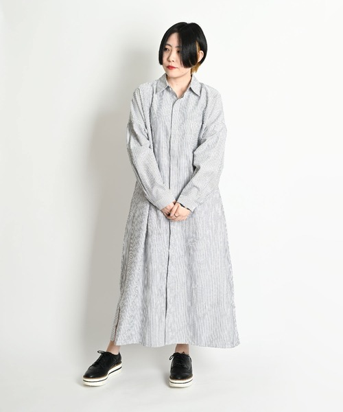 marai（マーライ） シャツワンピース ストライプ柄 ロングシャツ