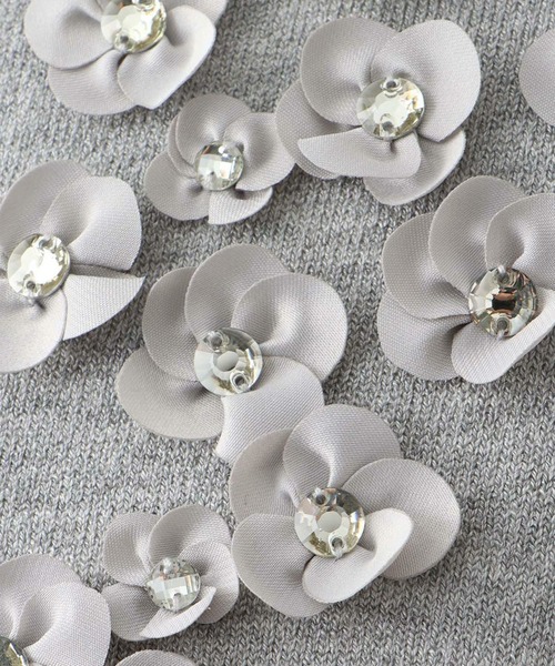 カーディガン フラワーモチーフ ニット カーディガン HUIT レディース HUIT bouquet カーディガン フラワーモチーフ ニット レディース
