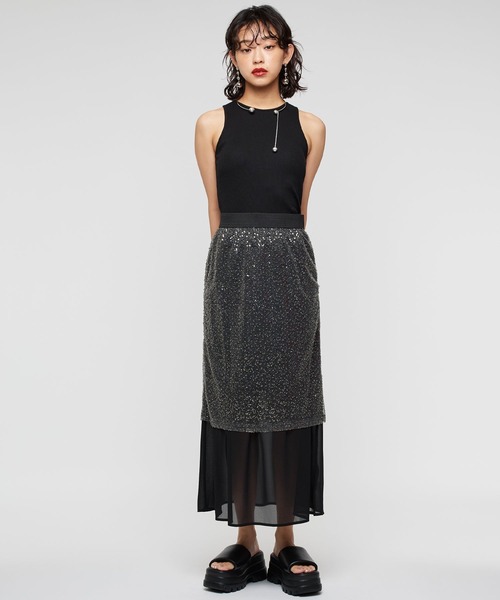 Narcissus（ナルシス） スカート 「MIDVEIN」スパンコールタイトロング