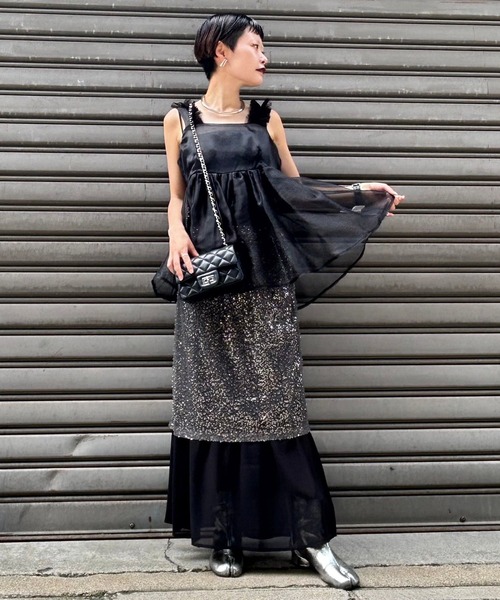 Narcissus（ナルシス） スカート 「MIDVEIN」スパンコールタイトロング